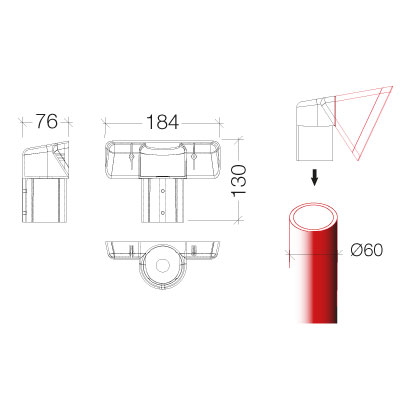 Golf pole top adapter - 1 light